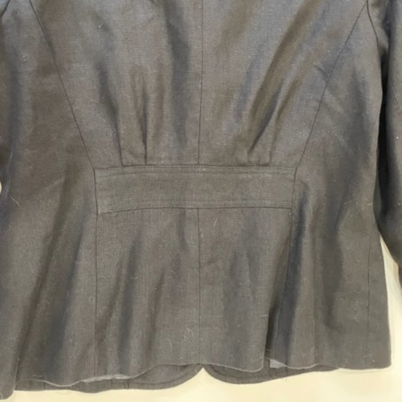 TALBOTS Vintage Petites Black Irish Linen Button Closure Jacket ~ Size 8 - Picture 6 of 15